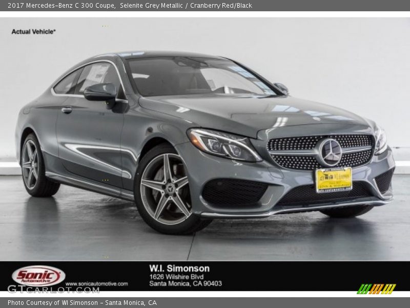 Selenite Grey Metallic / Cranberry Red/Black 2017 Mercedes-Benz C 300 Coupe