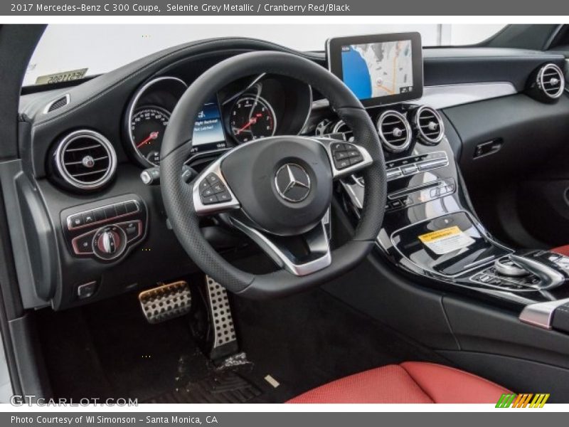 Selenite Grey Metallic / Cranberry Red/Black 2017 Mercedes-Benz C 300 Coupe