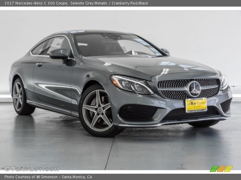 Selenite Grey Metallic / Cranberry Red/Black 2017 Mercedes-Benz C 300 Coupe