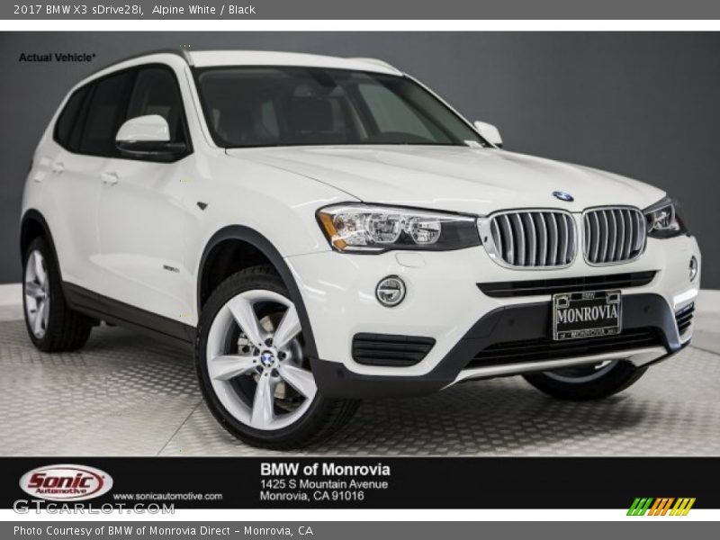 Alpine White / Black 2017 BMW X3 sDrive28i