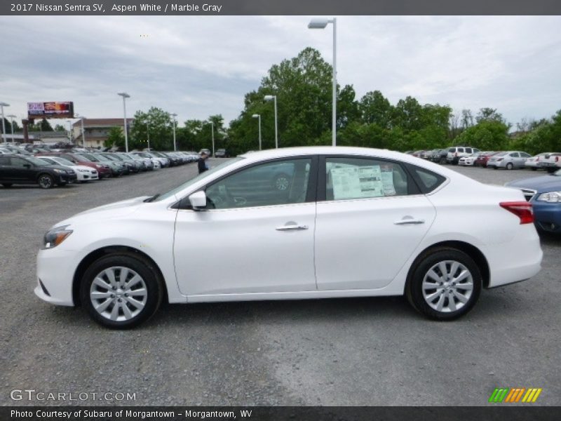Aspen White / Marble Gray 2017 Nissan Sentra SV