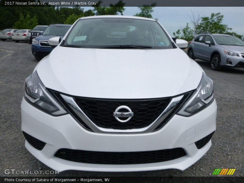 Aspen White / Marble Gray 2017 Nissan Sentra SV