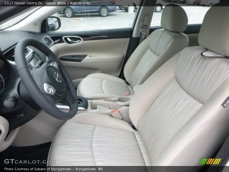 Aspen White / Marble Gray 2017 Nissan Sentra SV