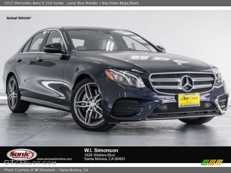 Lunar Blue Metallic / Macchiato Beige/Black 2017 Mercedes-Benz E 300 Sedan