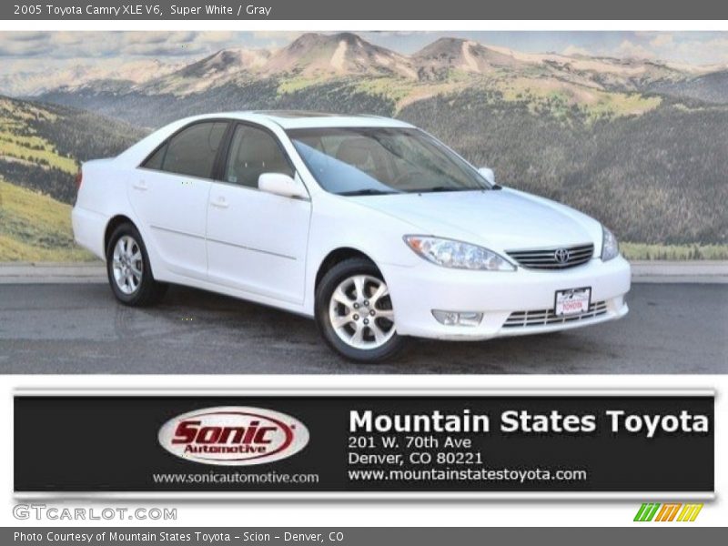 Super White / Gray 2005 Toyota Camry XLE V6