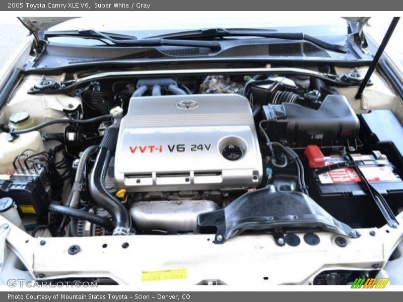 Super White / Gray 2005 Toyota Camry XLE V6