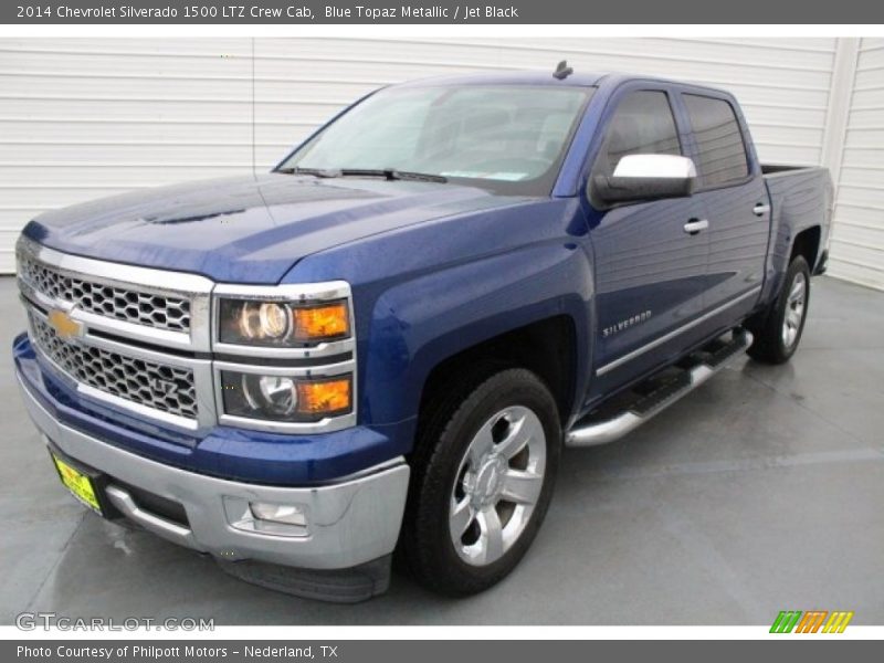 Blue Topaz Metallic / Jet Black 2014 Chevrolet Silverado 1500 LTZ Crew Cab