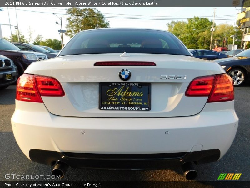 Alpine White / Coral Red/Black Dakota Leather 2011 BMW 3 Series 335i Convertible