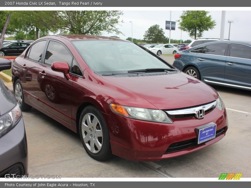 Tango Red Pearl / Ivory 2007 Honda Civic LX Sedan