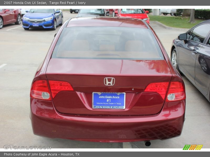 Tango Red Pearl / Ivory 2007 Honda Civic LX Sedan