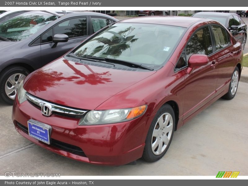 Tango Red Pearl / Ivory 2007 Honda Civic LX Sedan