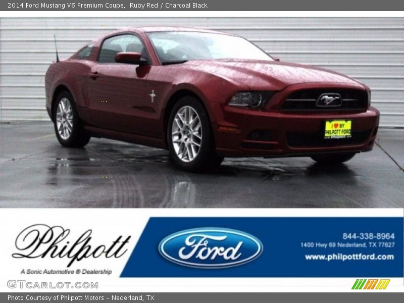 Ruby Red / Charcoal Black 2014 Ford Mustang V6 Premium Coupe