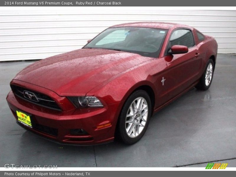 Ruby Red / Charcoal Black 2014 Ford Mustang V6 Premium Coupe