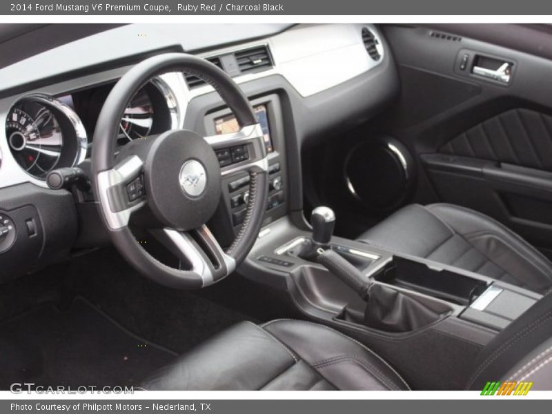 Ruby Red / Charcoal Black 2014 Ford Mustang V6 Premium Coupe