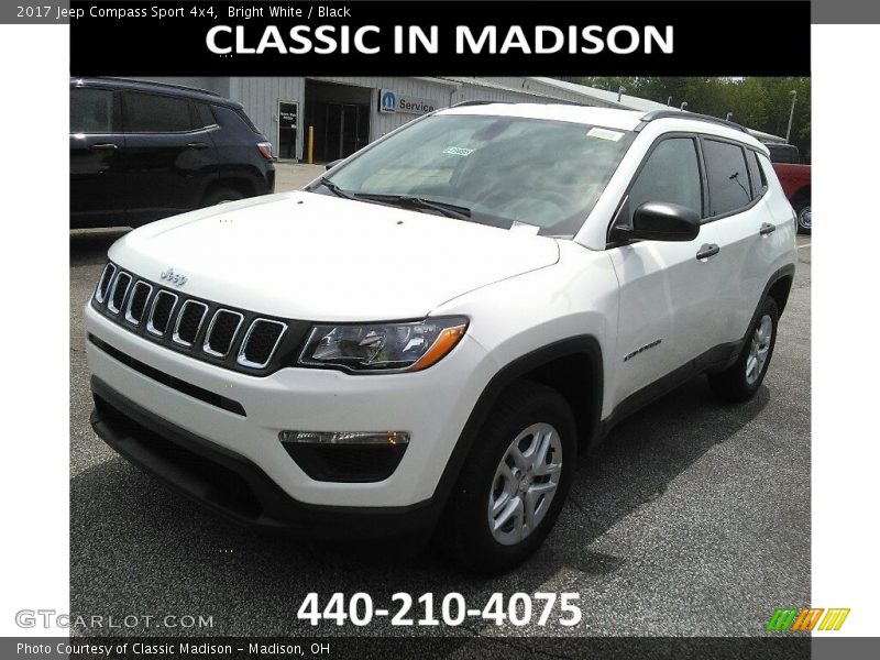 Bright White / Black 2017 Jeep Compass Sport 4x4