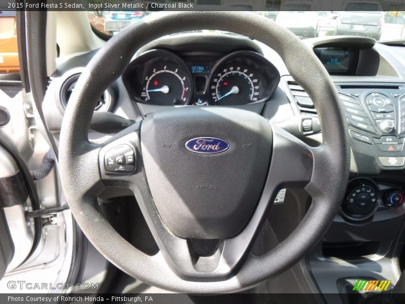 Ingot Silver Metallic / Charcoal Black 2015 Ford Fiesta S Sedan