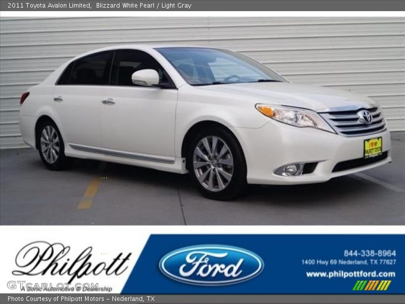 Blizzard White Pearl / Light Gray 2011 Toyota Avalon Limited