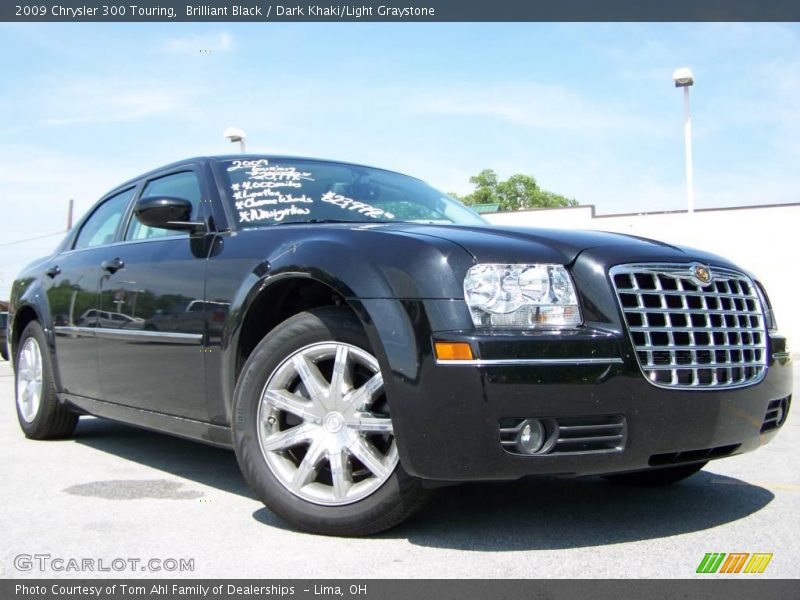 Brilliant Black / Dark Khaki/Light Graystone 2009 Chrysler 300 Touring