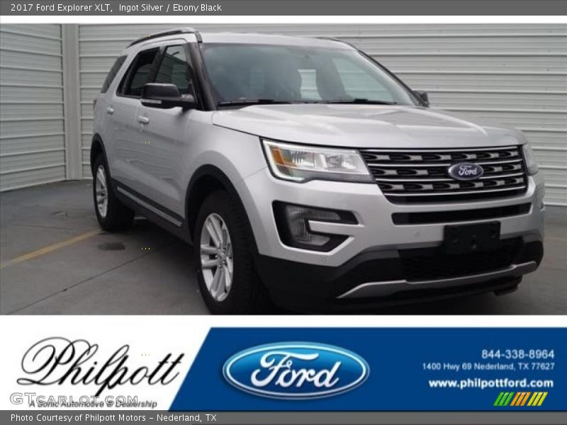 Ingot Silver / Ebony Black 2017 Ford Explorer XLT