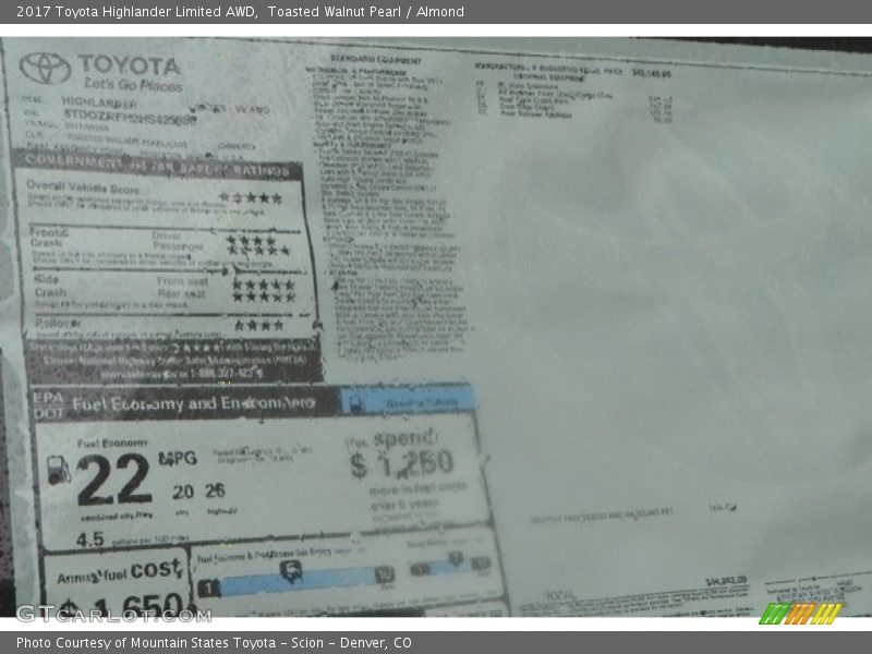 Toasted Walnut Pearl / Almond 2017 Toyota Highlander Limited AWD