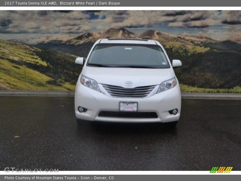 Blizzard White Pearl / Dark Bisque 2017 Toyota Sienna XLE AWD