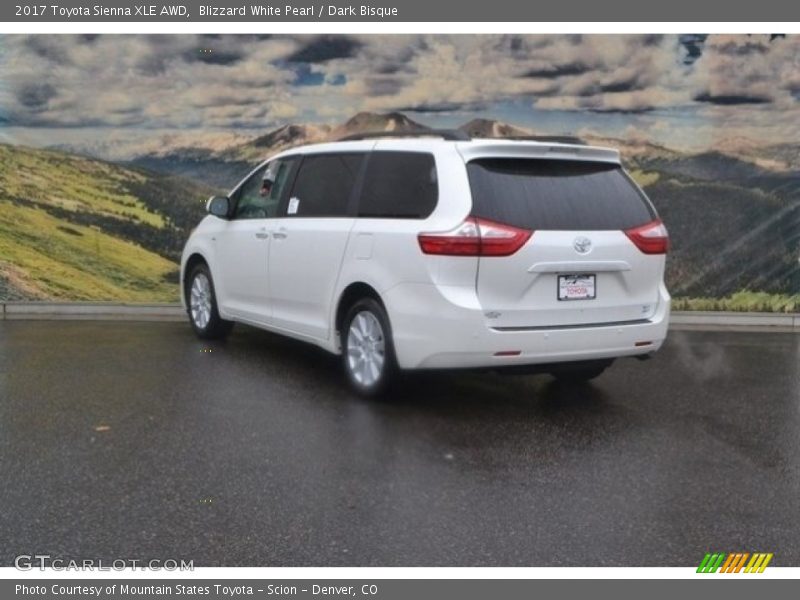 Blizzard White Pearl / Dark Bisque 2017 Toyota Sienna XLE AWD