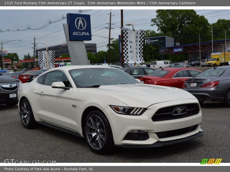 50th Anniversary Wimbledon White / 50th Anniversary Cashmere 2015 Ford Mustang 50th Anniversary GT Coupe
