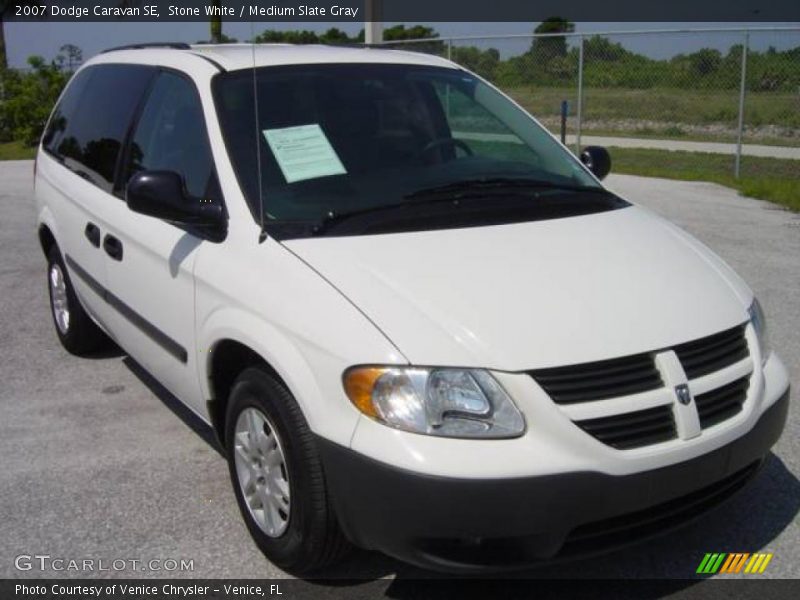 Stone White / Medium Slate Gray 2007 Dodge Caravan SE