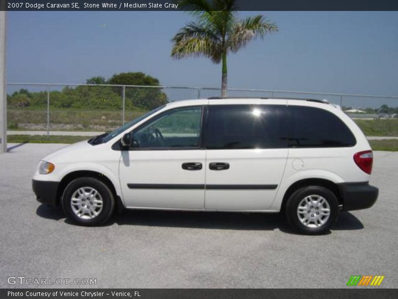 Stone White / Medium Slate Gray 2007 Dodge Caravan SE