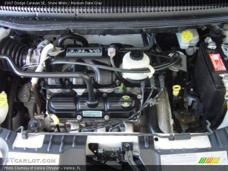Stone White / Medium Slate Gray 2007 Dodge Caravan SE