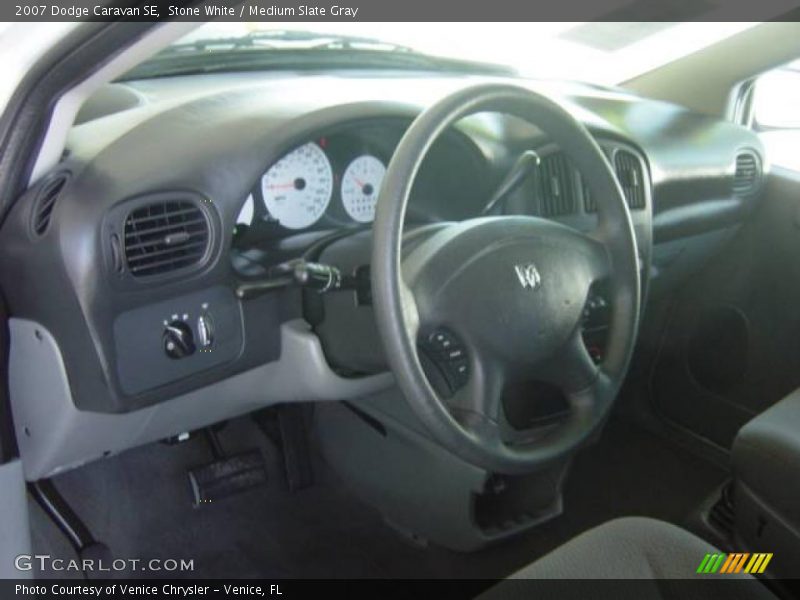 Stone White / Medium Slate Gray 2007 Dodge Caravan SE