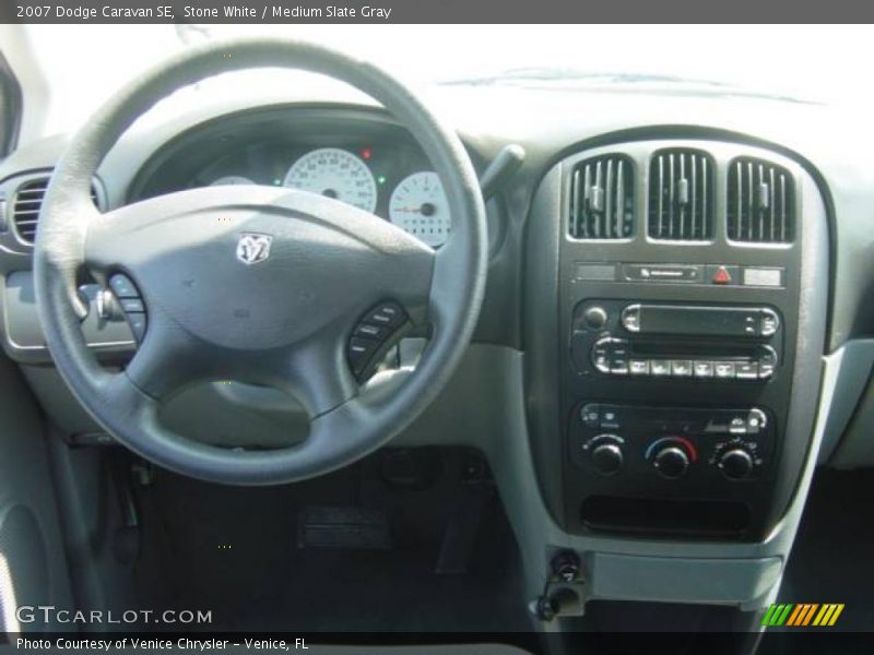 Stone White / Medium Slate Gray 2007 Dodge Caravan SE