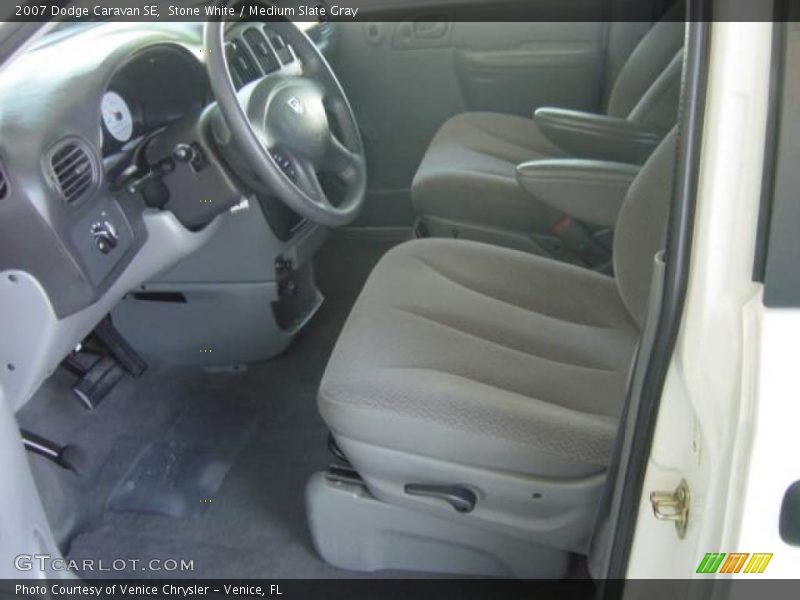 Stone White / Medium Slate Gray 2007 Dodge Caravan SE