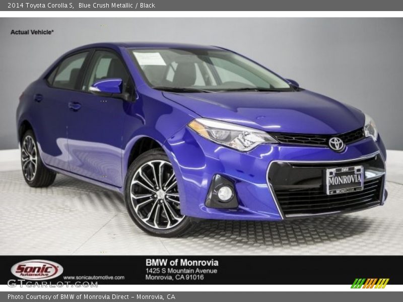 Blue Crush Metallic / Black 2014 Toyota Corolla S