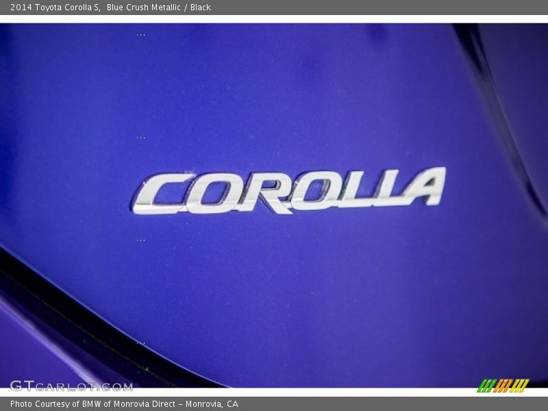 Blue Crush Metallic / Black 2014 Toyota Corolla S