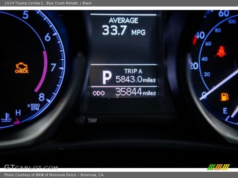 Blue Crush Metallic / Black 2014 Toyota Corolla S