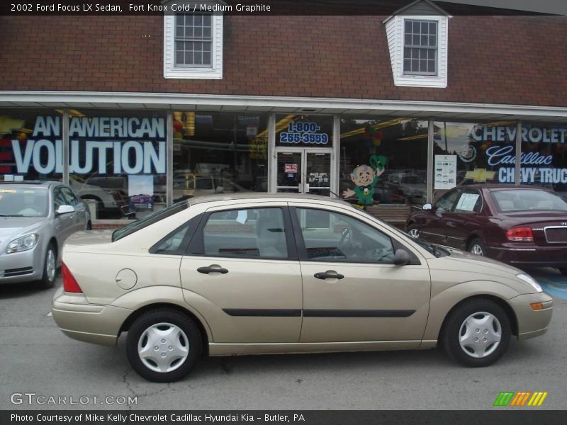 Fort Knox Gold / Medium Graphite 2002 Ford Focus LX Sedan