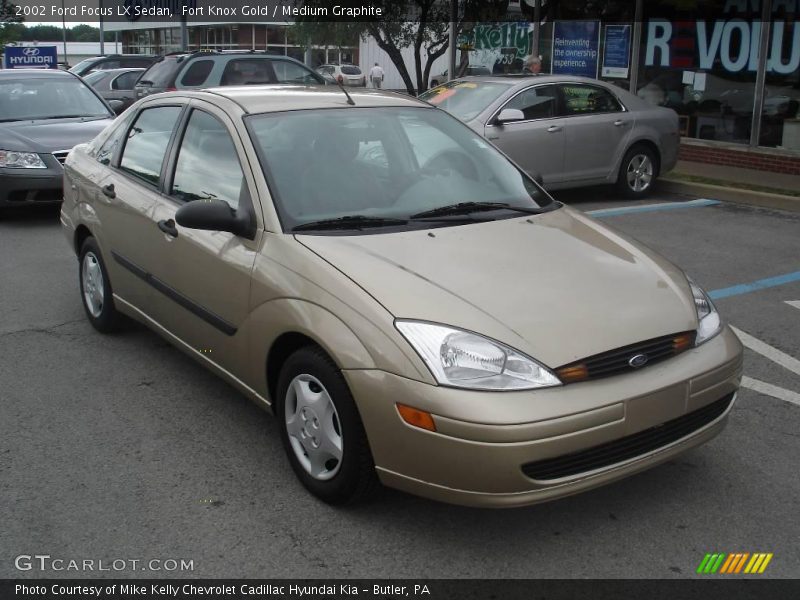 Fort Knox Gold / Medium Graphite 2002 Ford Focus LX Sedan