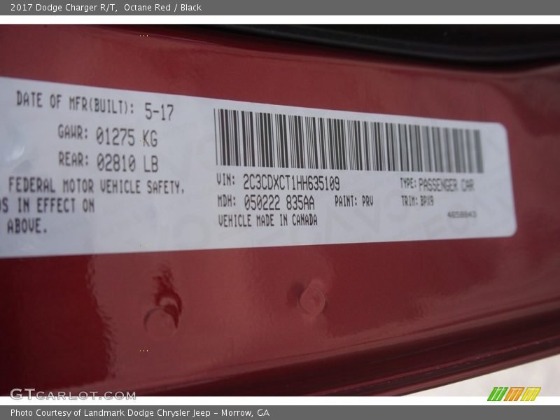 Octane Red / Black 2017 Dodge Charger R/T