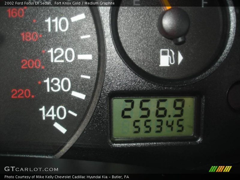 Fort Knox Gold / Medium Graphite 2002 Ford Focus LX Sedan