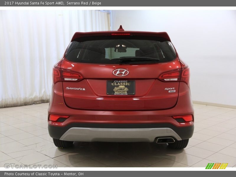 Serrano Red / Beige 2017 Hyundai Santa Fe Sport AWD