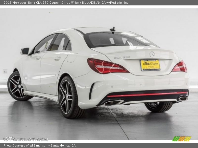 Cirrus White / Black/DINAMICA w/Red stitching 2018 Mercedes-Benz CLA 250 Coupe