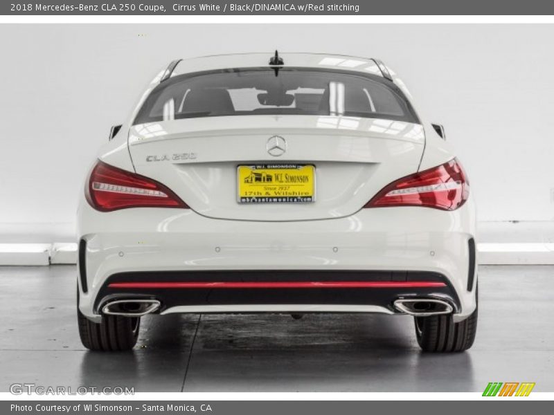 Cirrus White / Black/DINAMICA w/Red stitching 2018 Mercedes-Benz CLA 250 Coupe