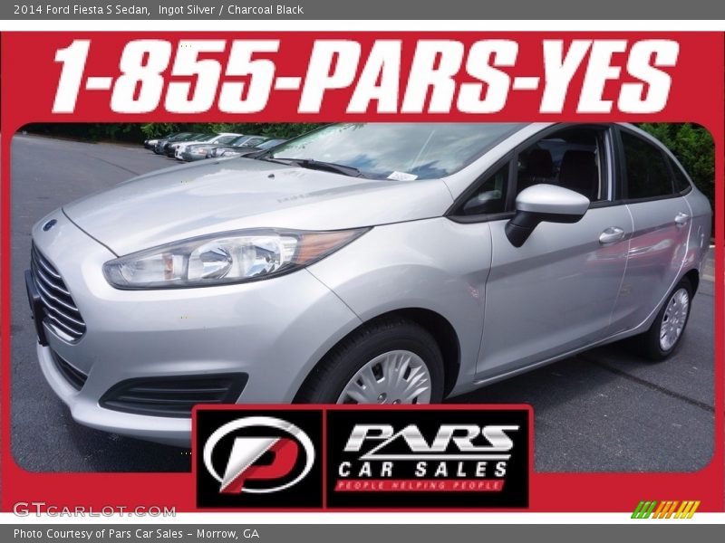 Ingot Silver / Charcoal Black 2014 Ford Fiesta S Sedan