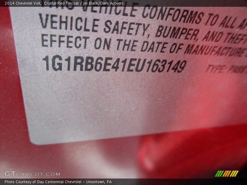 Crystal Red Tincoat / Jet Black/Dark Accents 2014 Chevrolet Volt