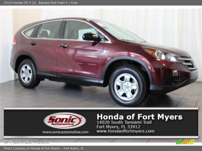 Basque Red Pearl II / Gray 2014 Honda CR-V LX