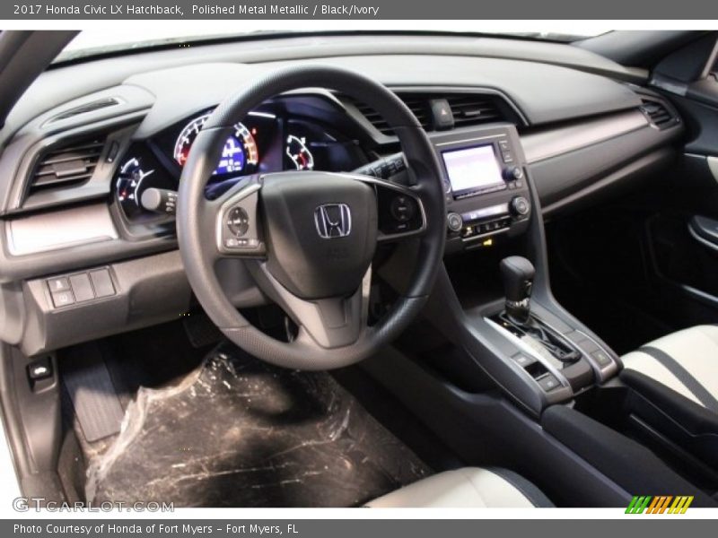 Polished Metal Metallic / Black/Ivory 2017 Honda Civic LX Hatchback