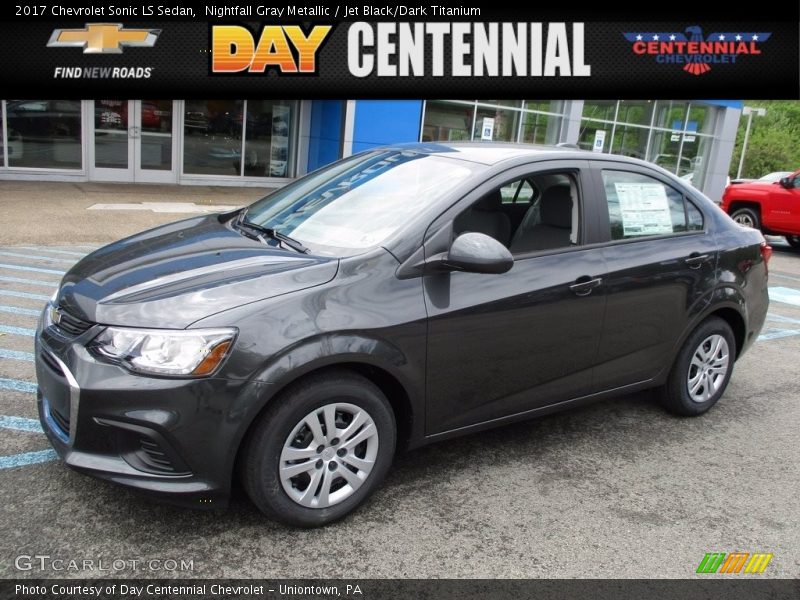 Nightfall Gray Metallic / Jet Black/Dark Titanium 2017 Chevrolet Sonic LS Sedan