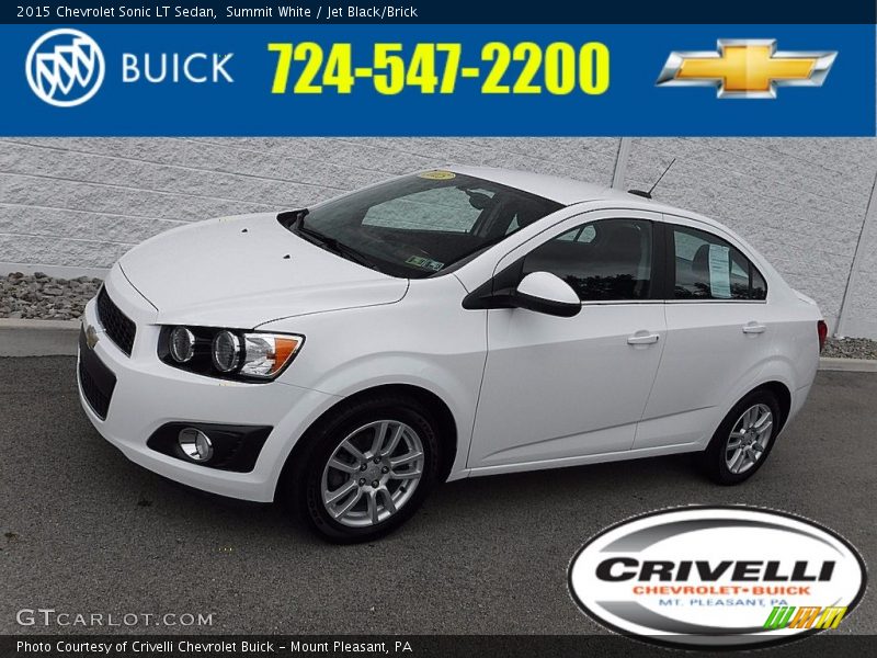 Summit White / Jet Black/Brick 2015 Chevrolet Sonic LT Sedan