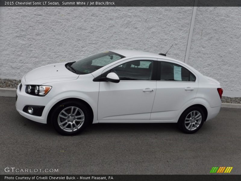 Summit White / Jet Black/Brick 2015 Chevrolet Sonic LT Sedan